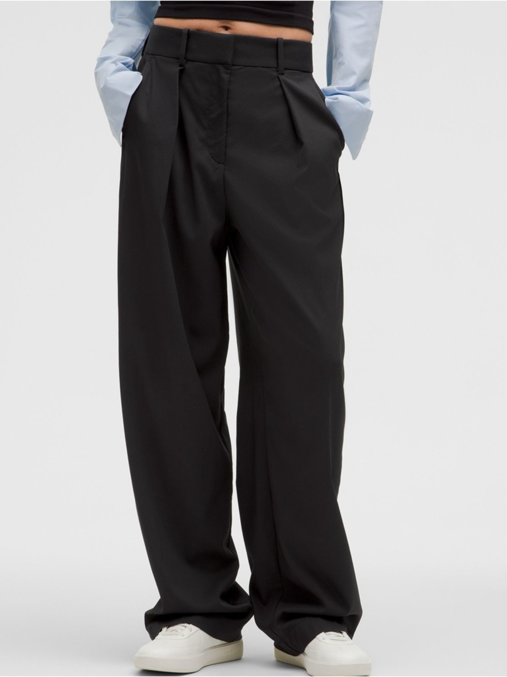 lulu pleat front high rise trouser